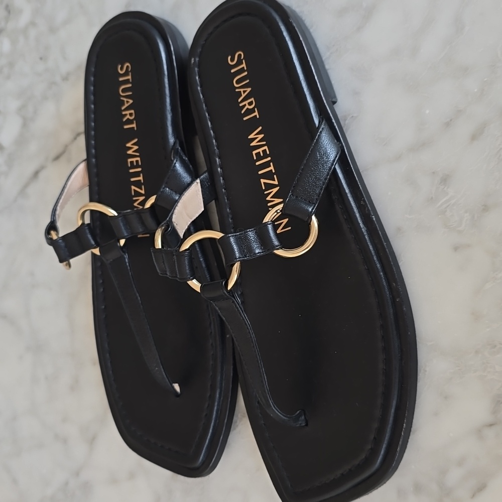 Stuart Weitzman Lelita Black Sandals 7.5 / 8